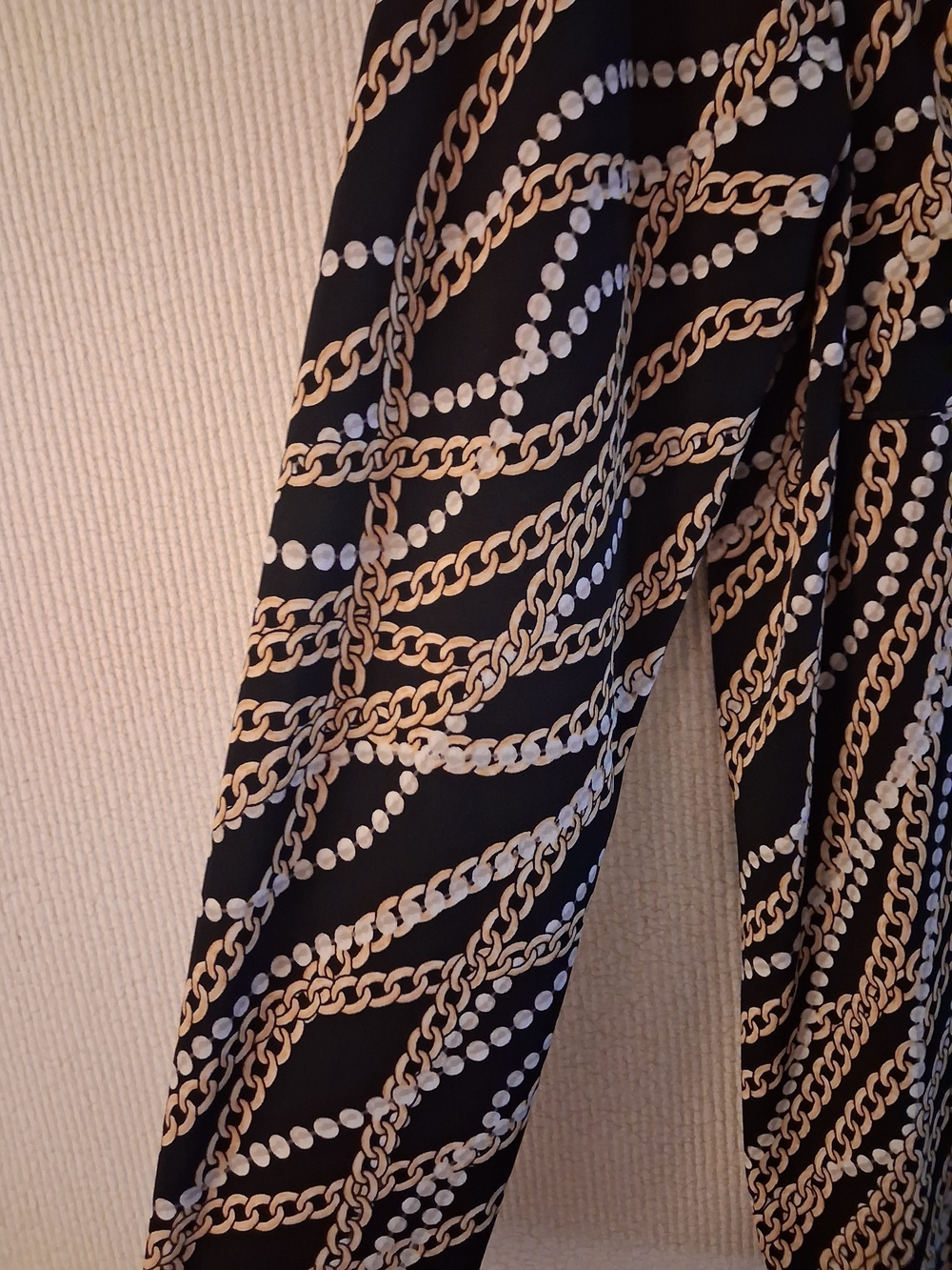 Michael Kors 90'S Vintage Chain-Print Long Sleeve V-Neck Sz L - Picture 5 of 6